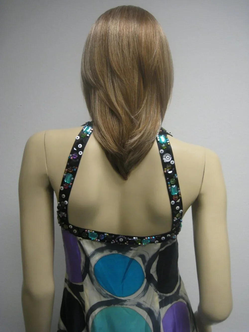 Sue Wong Y2K 100% SILK Beaded Evening Cocktail 28 Dress Circle Purple Teal Short - Picture 2 of 16